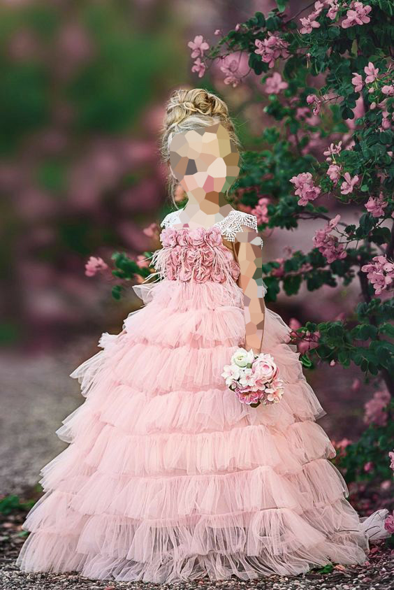 مدل لباس عروس بچه گانه پفی فرانسوی