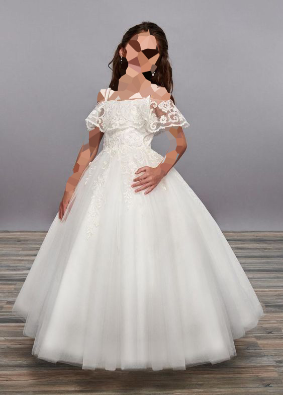 لباس عروس بچه گانه پفی سفید