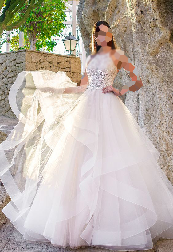مدل لباس عروس پرنسسی دانتل