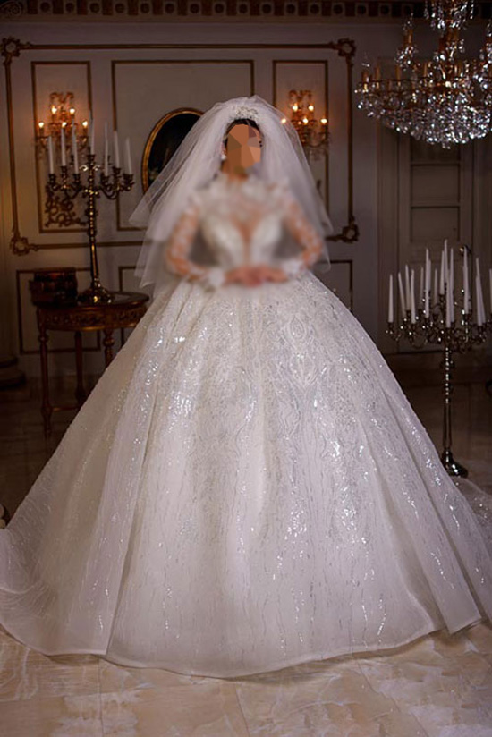 مدل لباس عروس باحجاب پرنسسی