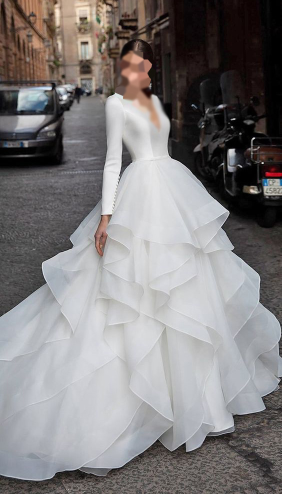 مدل لباس عروس پرنسسی با حجاب