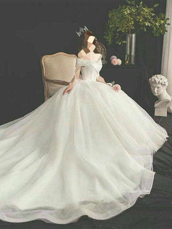 مدل لباس عروس پرنسسی استین دار