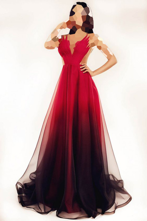 مدل لباس مجلسی با پارچه کرپ باربی قرمز و مشکی