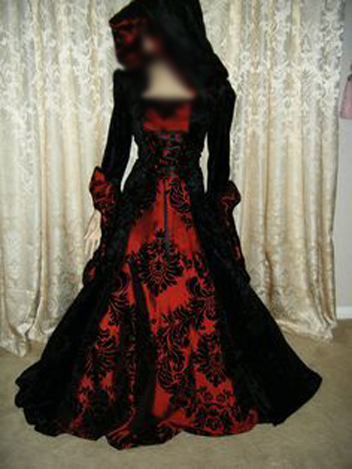 مدل لباس مجلسی ساتن قرمز و مشکی