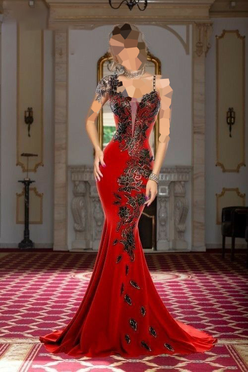 مدل لباس مجلسی سیاه و قرمز
