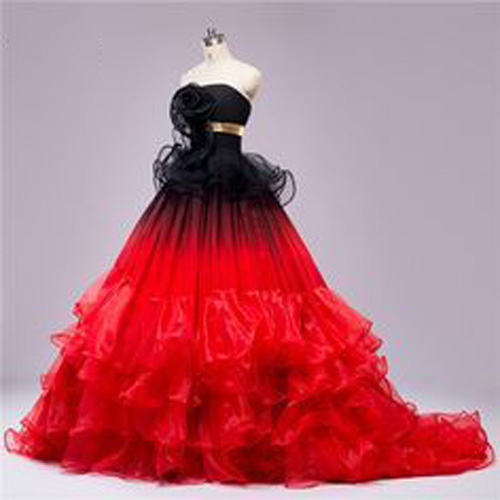 مدل لباس های مجلسی دخترانه قرمز و سیاه