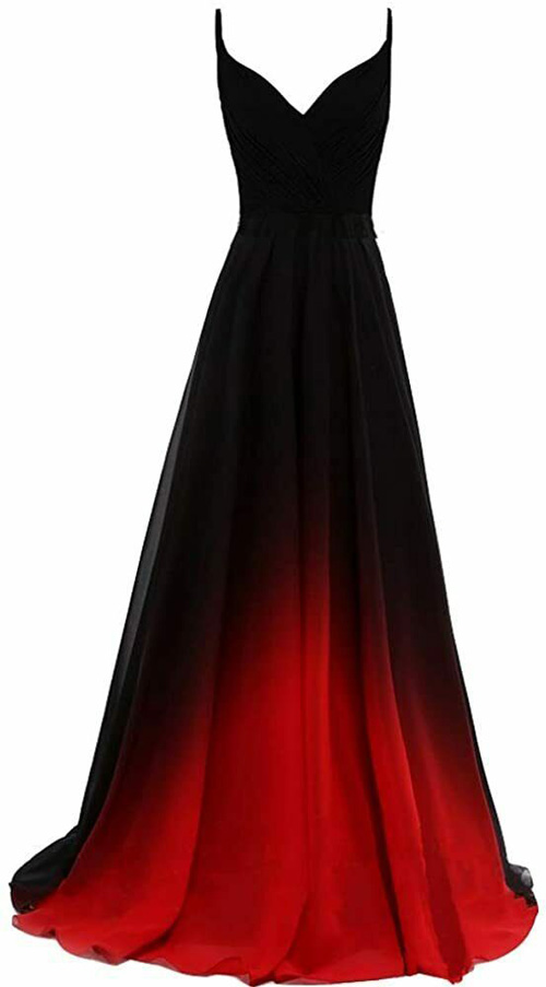 مدل لباس مجلسی دانتل قرمز و مشکی