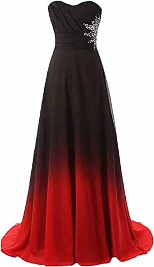 مدل لباس مجلسی مشکی و قرمز پولک دار
