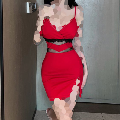 مدل لباس مجلسی مشکی و قرمز پوشیده کوتاه
