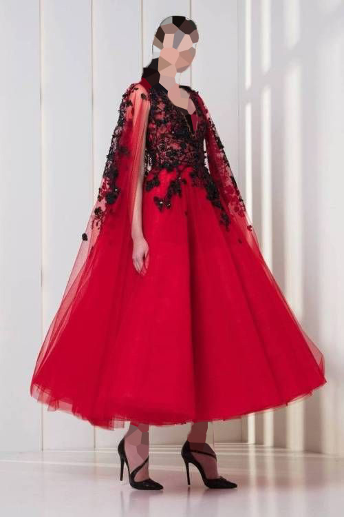 مدل لباس مجلسی دخترانه مشکی قرمز
