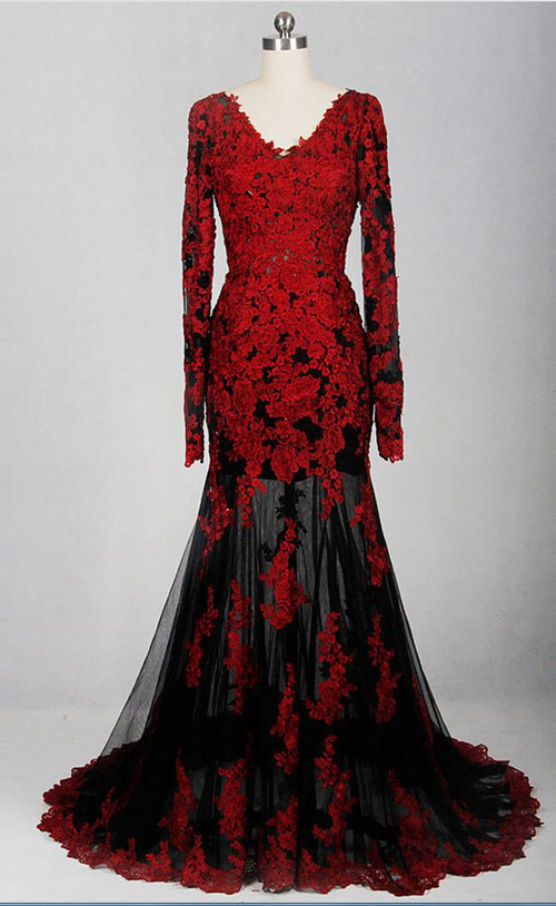 مدل لباس مجلسی مشکی و قرمز عربی