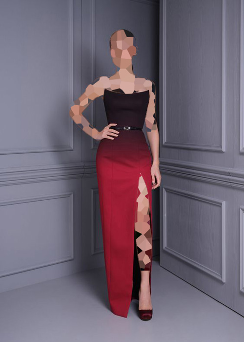 مدل لباس مجلسی قرمز مشکی شیک
