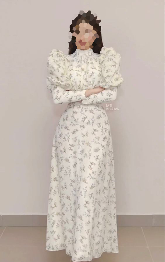 مدل لباس خیلی قشنگ سرهمی اسپرت با آستین پفی