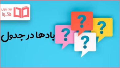بادها در جدول