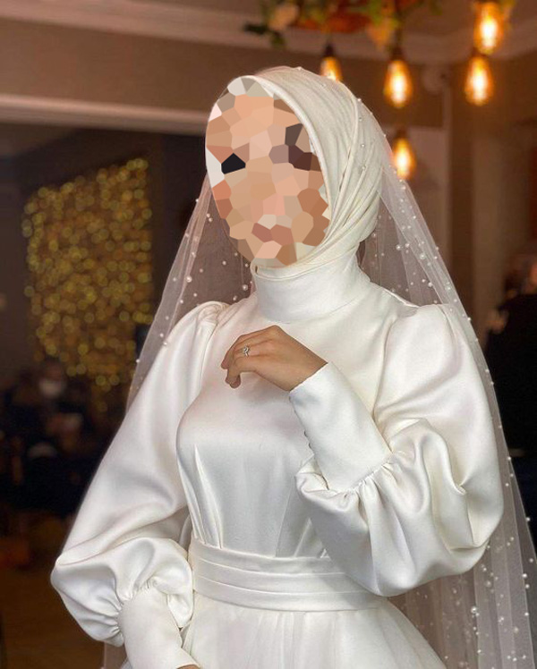 مدل لباس عروس پوشیده بدون پف