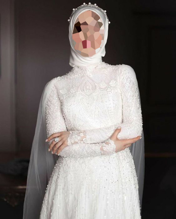مدل لباس عروس پوشیده با دانتل