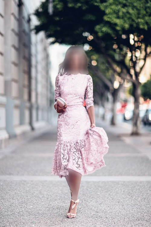 مدل لباس مجلسی بلند با پارچه دانتل

