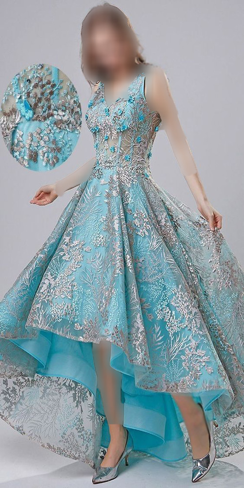 مدل لباس مجلسی دخترانه برای خواهر عروس آبی