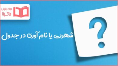 شهرت یا نام آوری در جدول