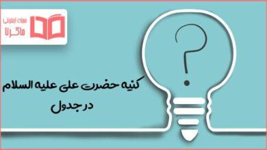 کنیه حضرت علی علیه السلام در جدول