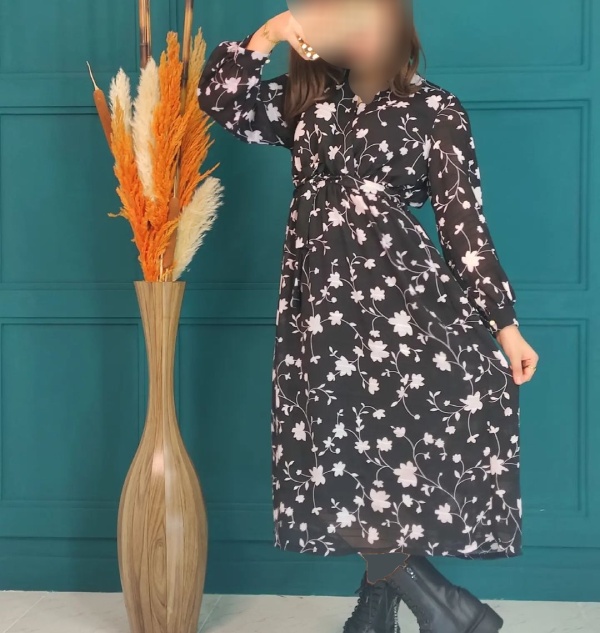 مدل پیراهن بلند خانگی گلدار