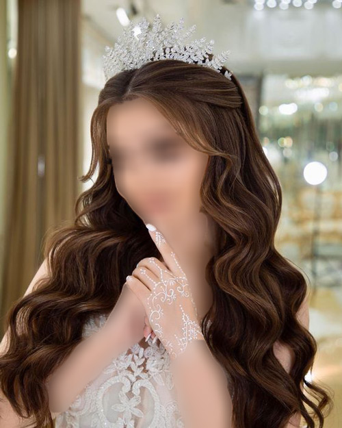 مدل موی عروس با تاج ملکه ای
