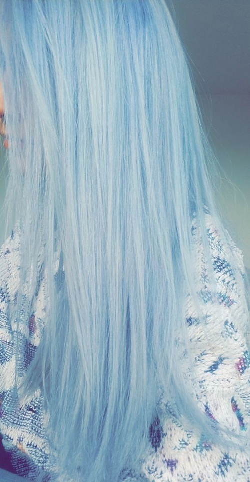 رنگ مو آبی یخی دخترانه
