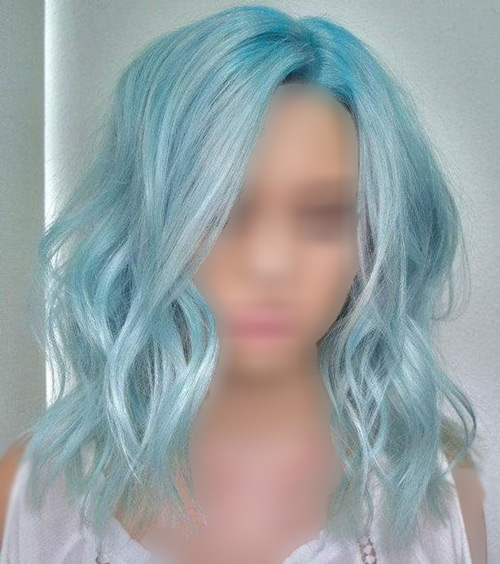 رنگ موی فانتزی آبی یخی
