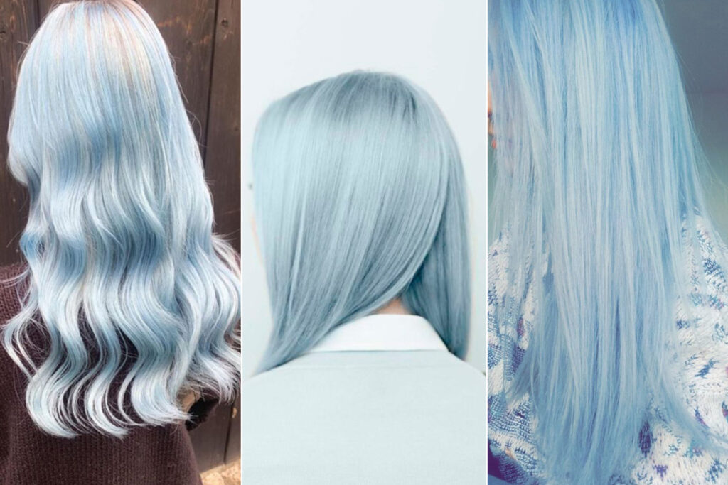 مدل رنگ مو آبی یخی