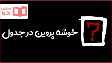 خوشه پروین در جدول