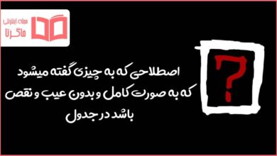 اصطلاحی که به چیزی گفته میشود که به صورت کامل و بدون عیب و نقص باشد در جدول