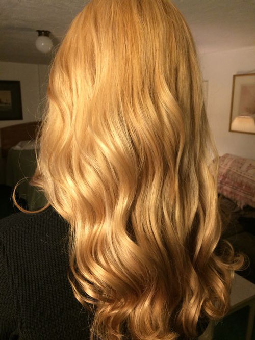 مدل رنگ موی طلایی بدون دکلره
