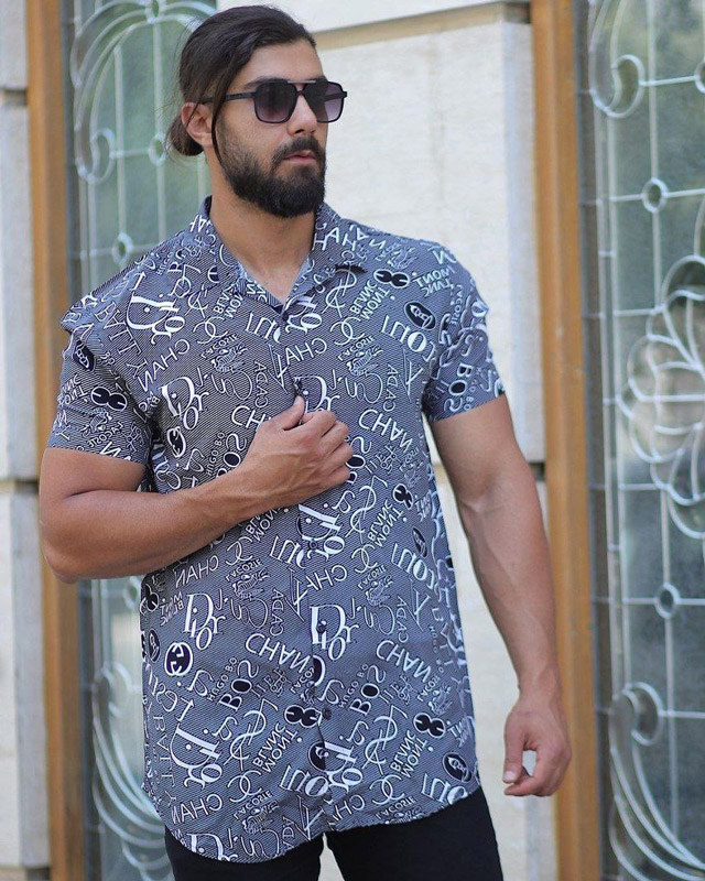 پیراهن هاوایی آستین بلند مردانه
