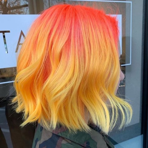 رنگ موی نارنجی پاستیلی بدون دکلره