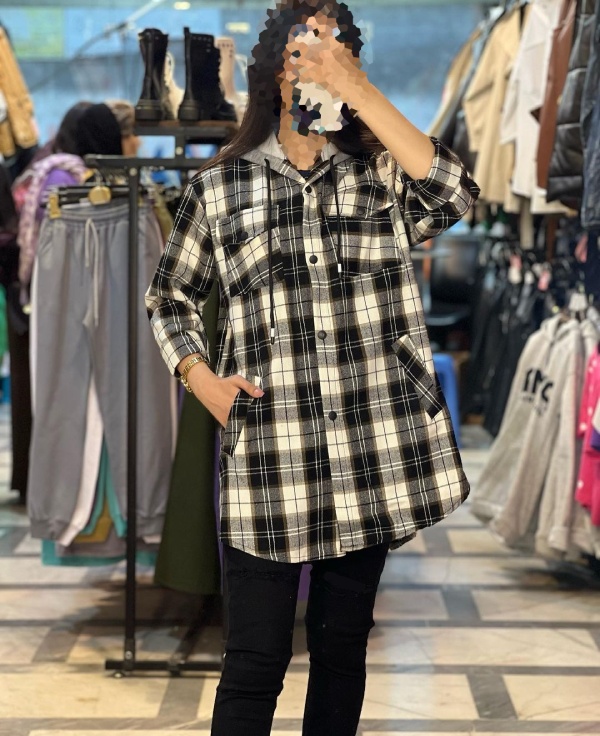 مدل مانتو پیراهنی چهارخونه با پارچه کشمیر