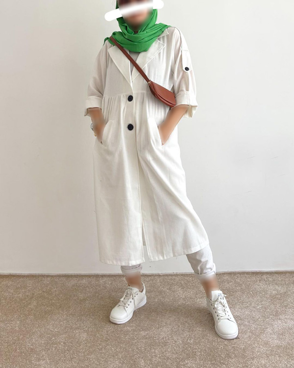 مدل مانتو دانشجویی اسپرت سفید