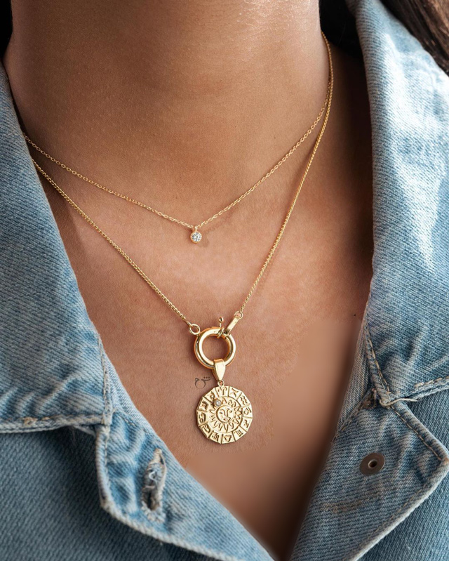 گردنبند طلا زنانه سنگین با قیمت