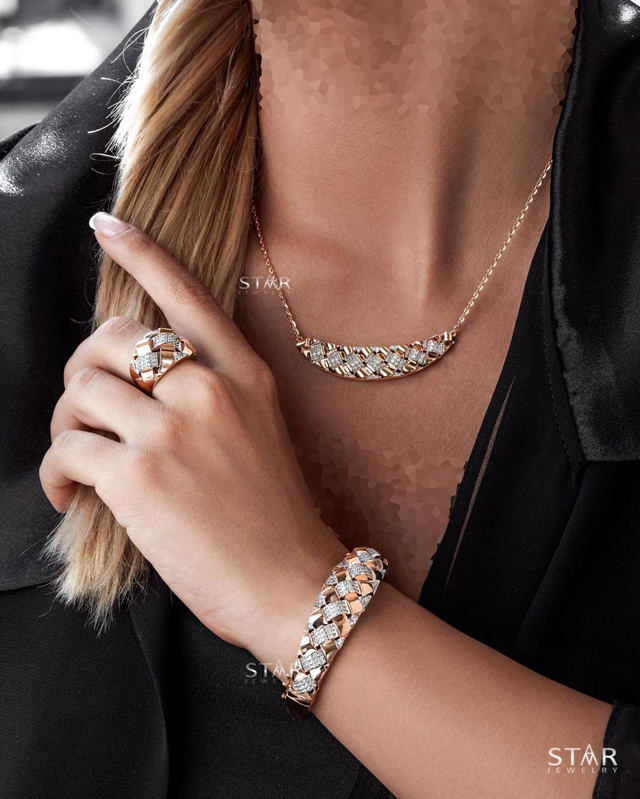 گردنبند طلا زنانه سنگین با قیمت