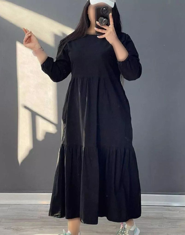 مدل پیراهن سیاه زنانه با حجاب
