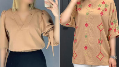 مدل شومیز رنگ نسکافه ای جذاب