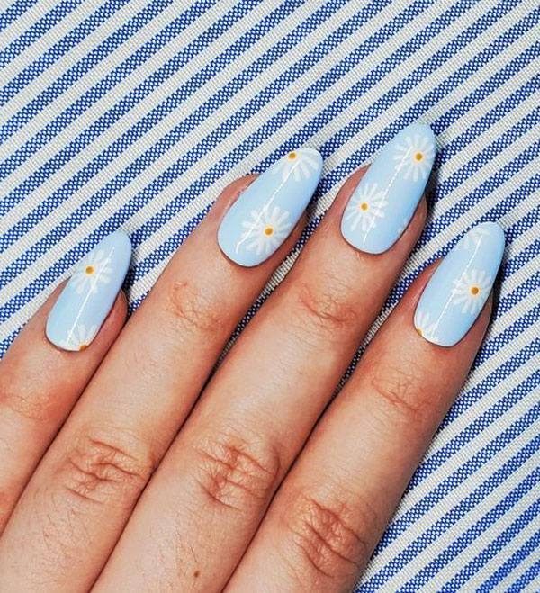 طرح ناخن ابی و صورتی پاستیلی