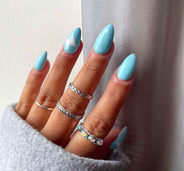 طرح ناخن ابی و صورتی پاستیلی