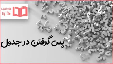 پس گرفتن در جدول