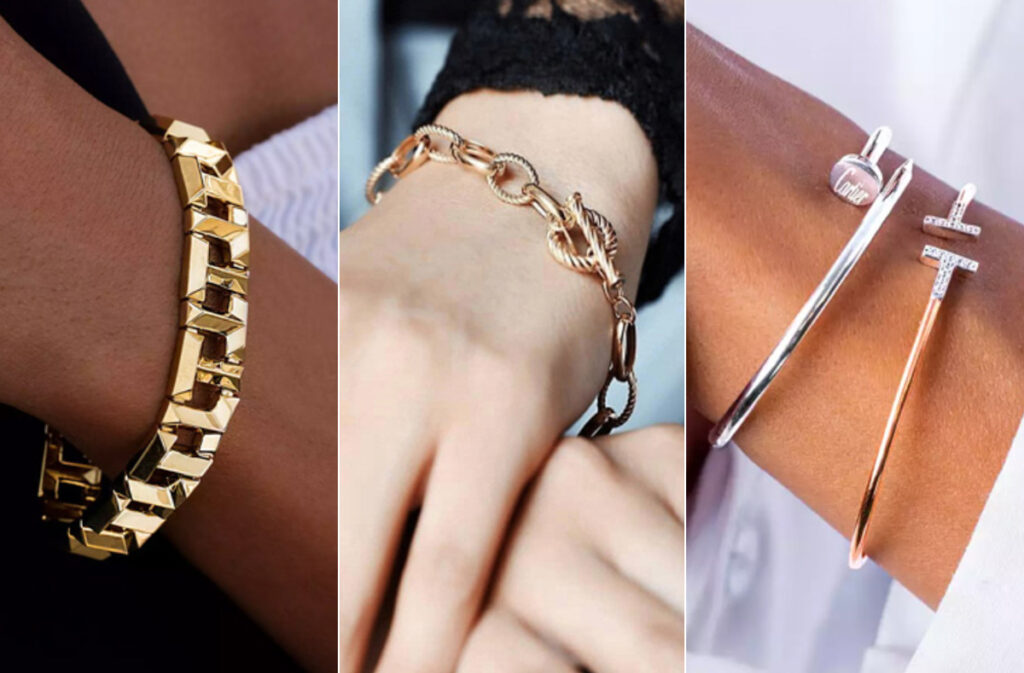 مدل دستبند طلا طرح تیفانی زنانه