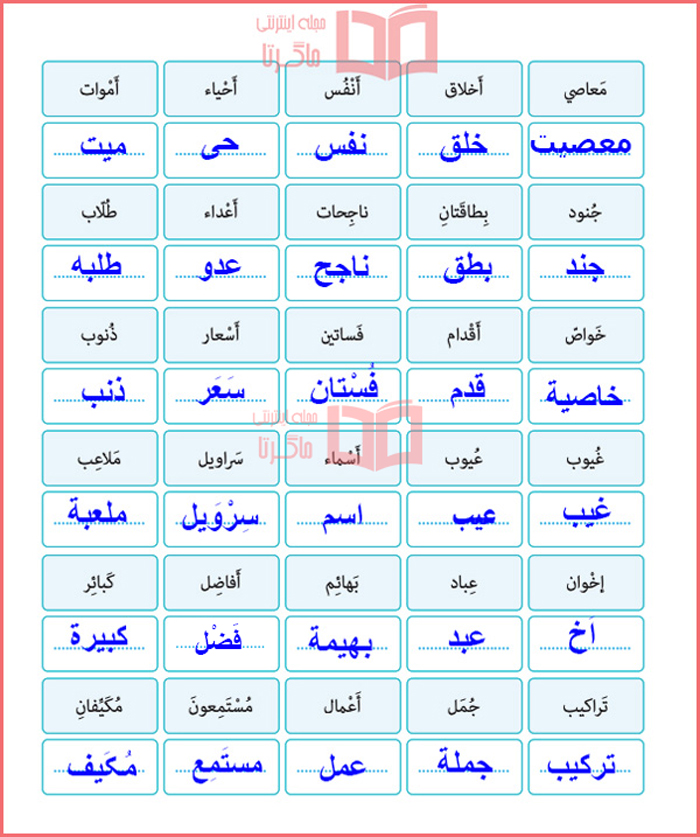 جواب تمرین هشتم صفحه ۳۱ عربی یازدهم درس ۲