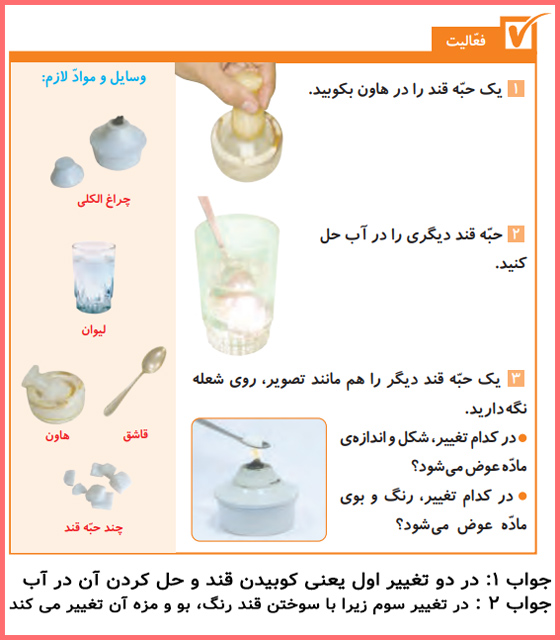 پاسخ سوالات صفحه 9 علوم پنجم