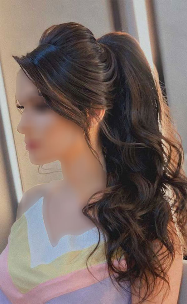 cream front ponytail hairstyle for women 12 - مدل مو دم اسبی جلو خامه ای دخترانه 1403 - 2024
