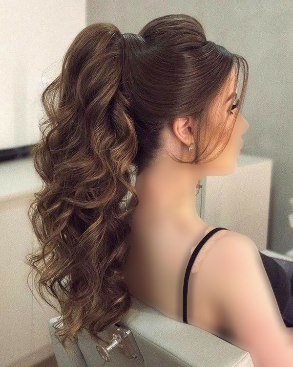 cream front ponytail hairstyle for women 13 - مدل مو دم اسبی جلو خامه ای دخترانه 1403 - 2024