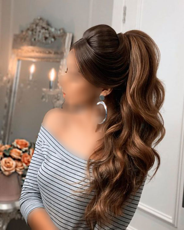 cream front ponytail hairstyle for women 4 - مدل مو دم اسبی جلو خامه ای دخترانه 1403 - 2024