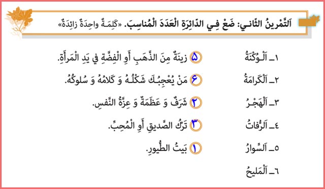جواب تمرین دوم صفحه ۲۵ درس دوم عربی یازدهم انسانی